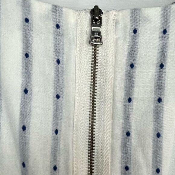 BCBGMaxAzria Blue & White Vertical Striped Sleeveless Dress w/ Exposed Zipper - Picture 10 of 13